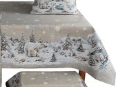 Nappe - Tissu Gobelin - Noël - Hiver - Ours polaires - Ours polaire - neige - Rectangle 220 x 140 cm