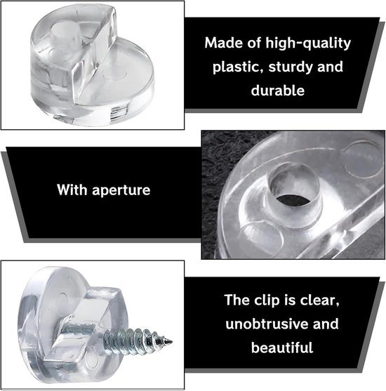 Allecto Plus - Glas Houder voor Wandmontage en Kastdeuren - Pack van 20