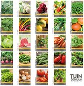 Groentezadenpakket - moestuin zaden - 24 soorten groenten kweken - wortel, radijs, bloemkool, boerenkool, tomaat, sla, spinazie en meer