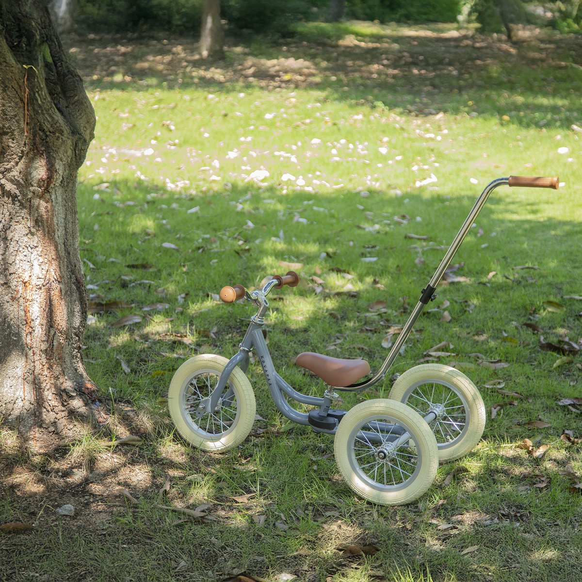 Køvapää Trike - 2 in 1 Loopfiets - 1.5 t/m 4 jaar - Met Naamsticker - 12 inch – Loopfiets - Grijs — afbeelding 4
