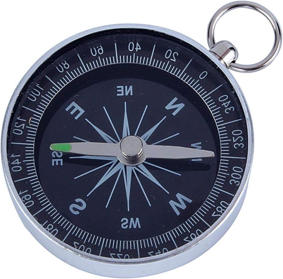 Allecto Plus - Draagbare Mini Kompas voor Outdoor, Kamperen en Sportactiviteiten - Zilver. Navigatiekompas voor Wandelen, Klimmen.