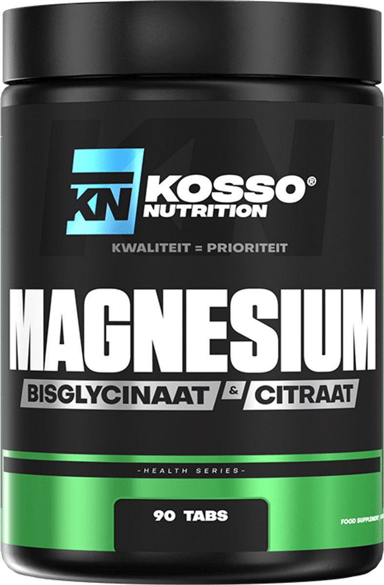 Kosso Nutrition – Magnesium Pro – Voor een Goede Spierwerking & Zenuwstelsel – Vegan – 90 Tabletten