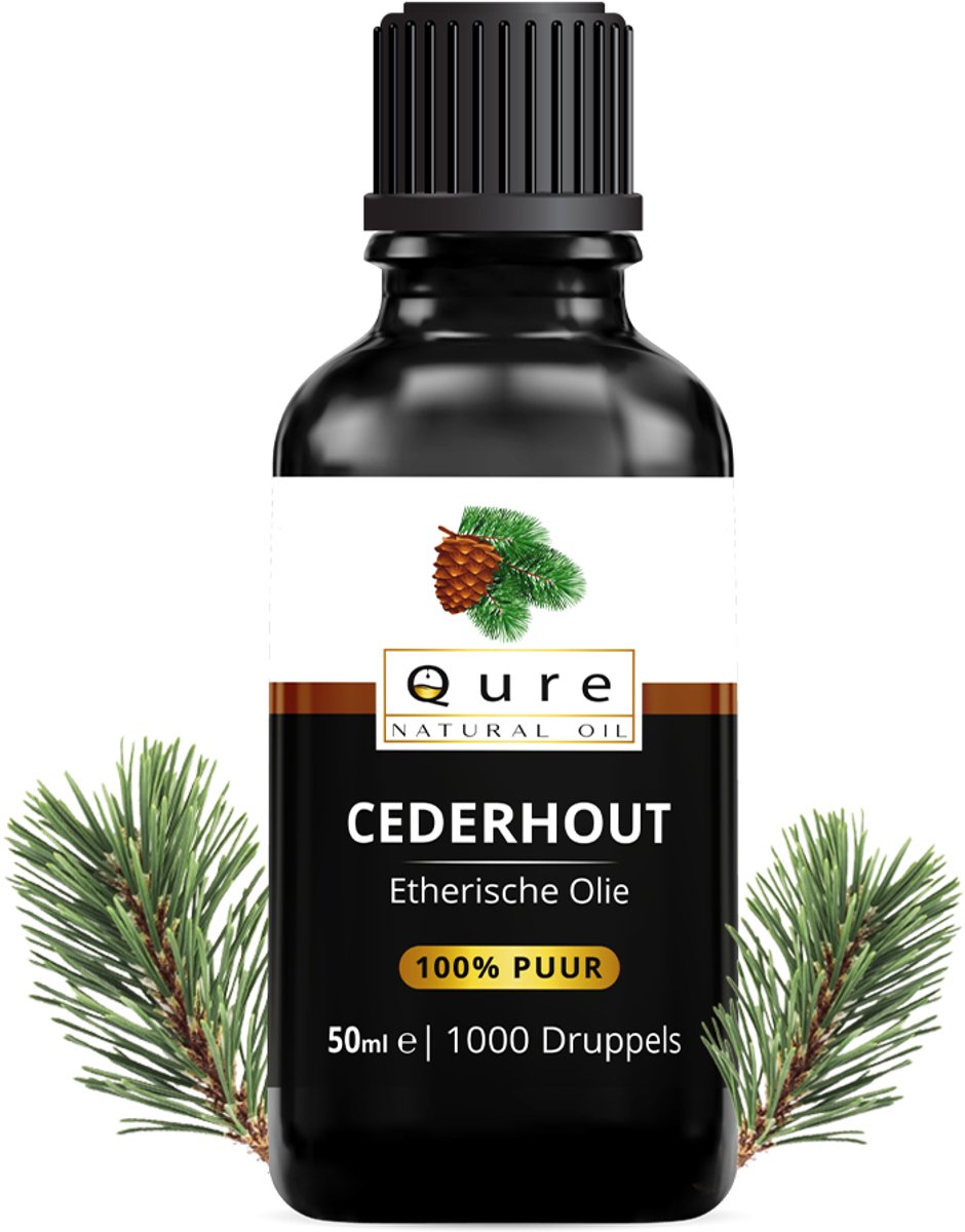 Cederhout Olie 50ml | 100% Puur & Onbewerkt | Geurolie | Cederhoutolie Etherische Olie voor Huid, Haar en Aromatherapie
