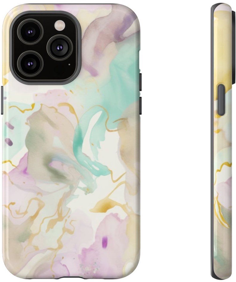Zachte Waterverf Abstract Fluid Design – Telefoonhoesje Geschikt voor iPhone 14 Pro Max