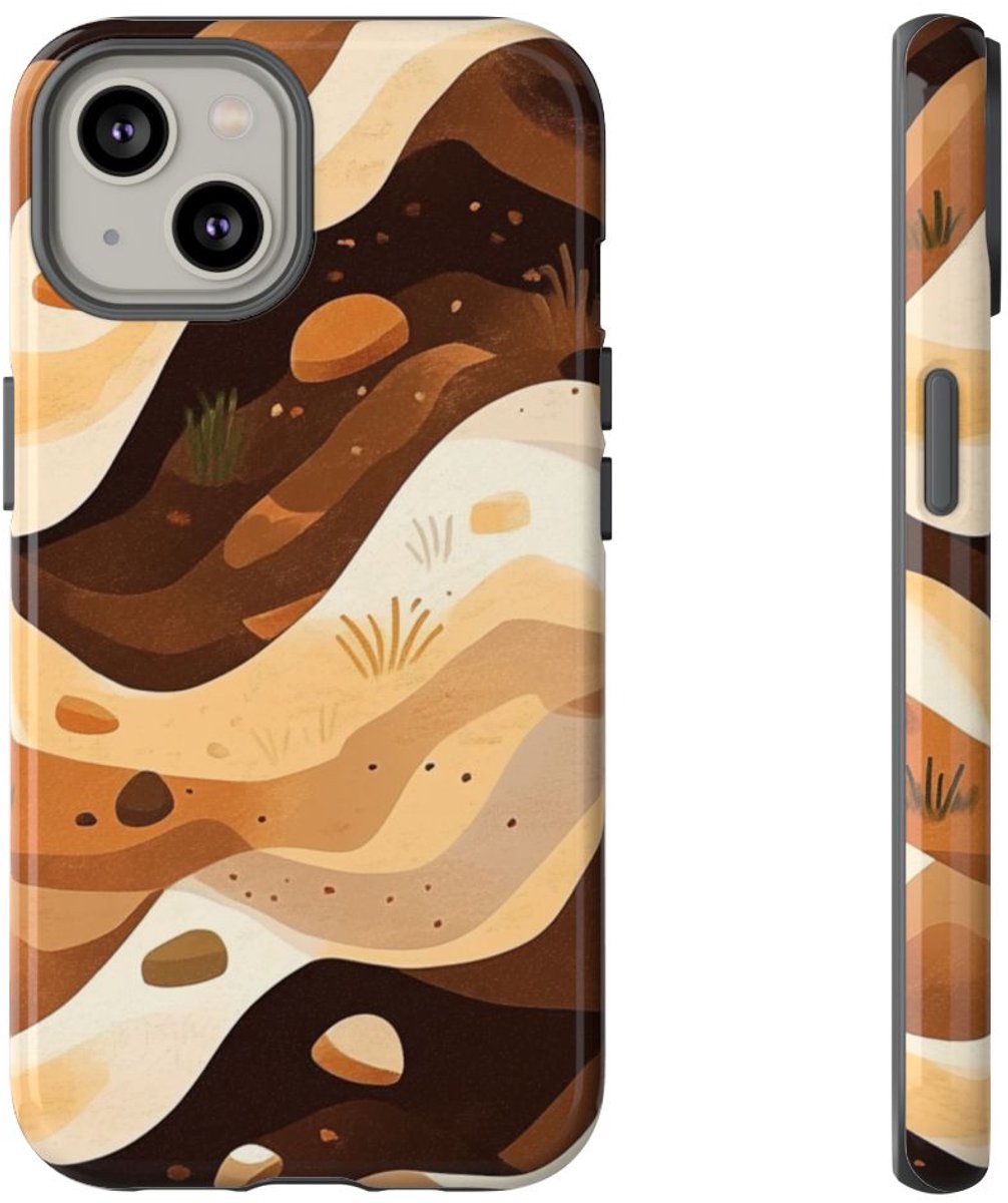 Aardse Bodemlagen Patroon – Telefoonhoesje Geschikt voor iPhone 14