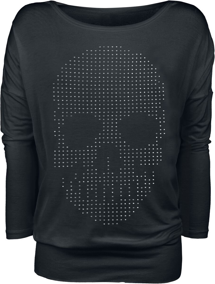 Full Volume Zwarte trui met doodshoofdprint - Dames - 4XL