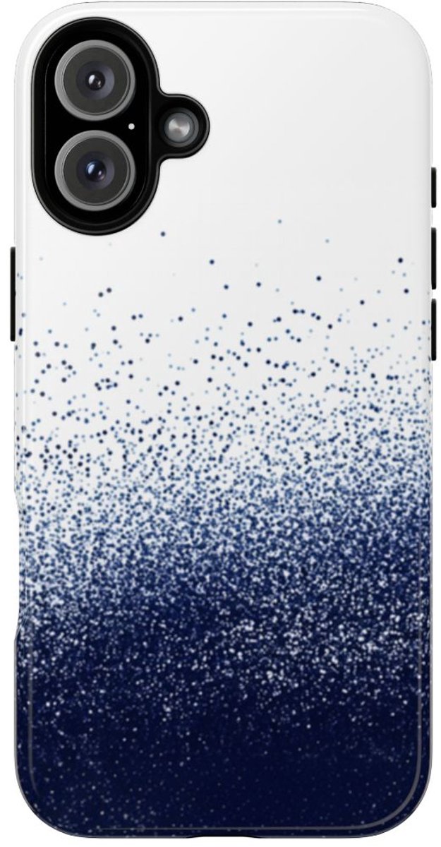 Abstracte Puntjesstructuur in Marineblauw – Telefoonhoesje Geschikt voor iPhone 16 Plus
