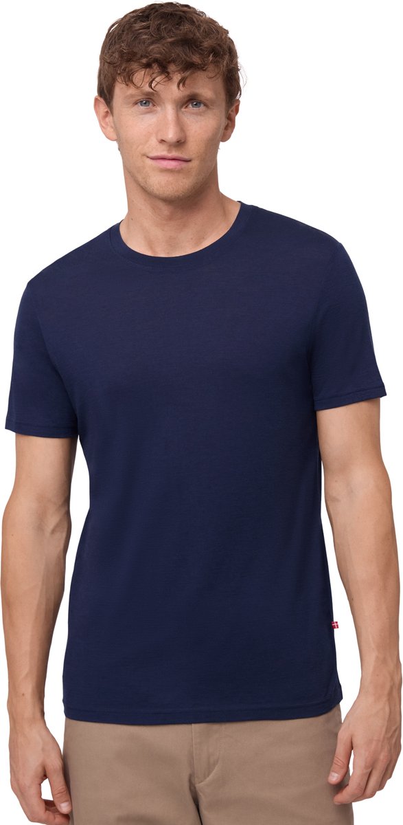 DANISH ENDURANCE 100% Merino Wol Thermo T-Shirt - voor Heren - Donker Marineblauw - Maat M