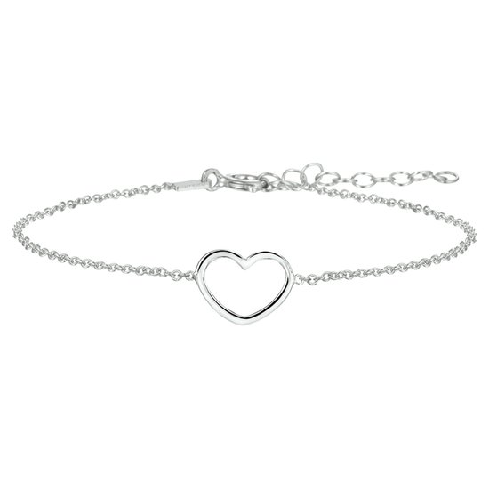 GLAMS - Bracelet Coeur 1,3 mm 16 + 3 cm - Argent