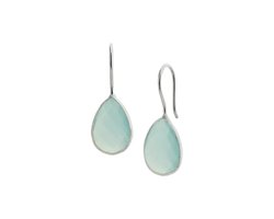 Glams oorhangers chalcedoon franse haak - Zilver