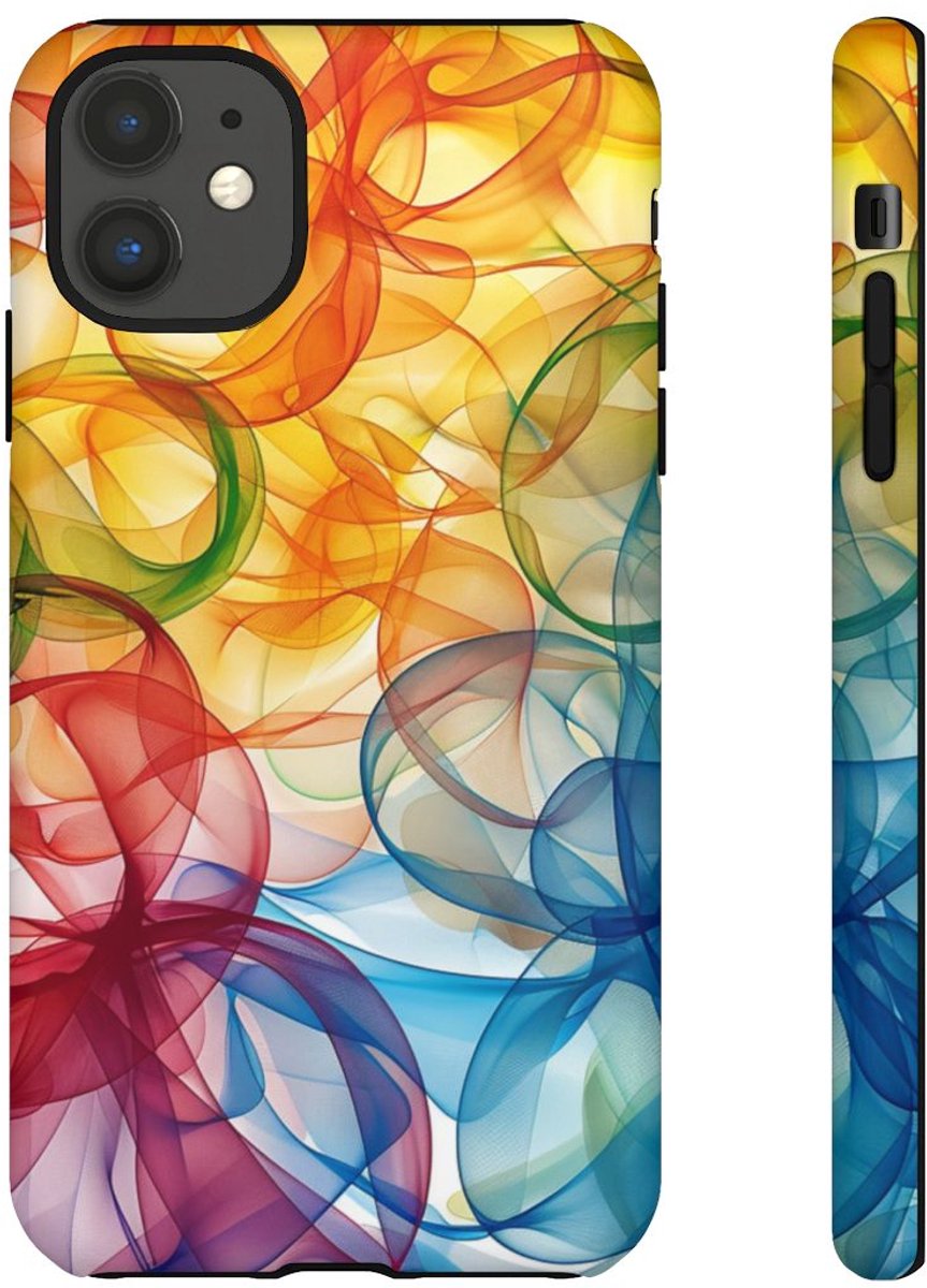Kleurrijke Abstracte Vloeibare Vormen – Telefoonhoesje Geschikt voor iPhone 11