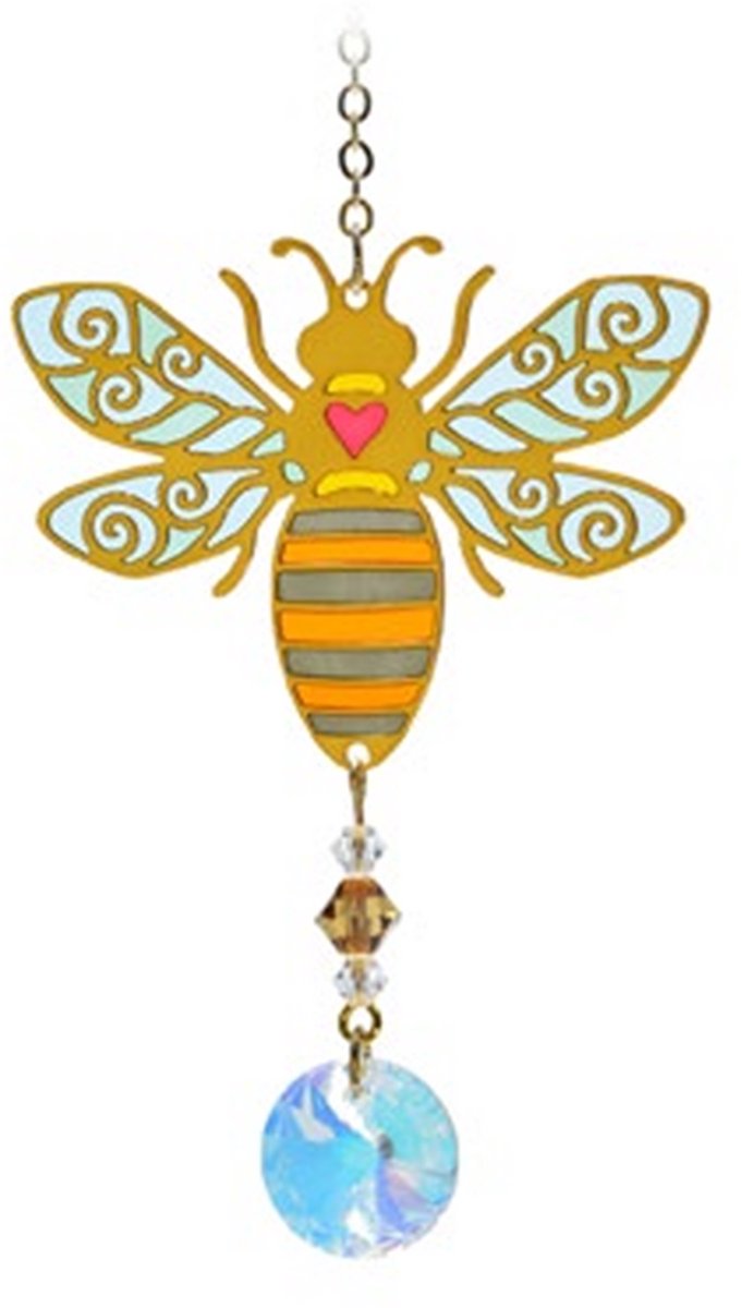 Suncatcher/Zonvanger/Zonnevanger - Bij Autumn Gold - Crystal Dreams - Handgemaakt - 20mm Kristal - L20cm