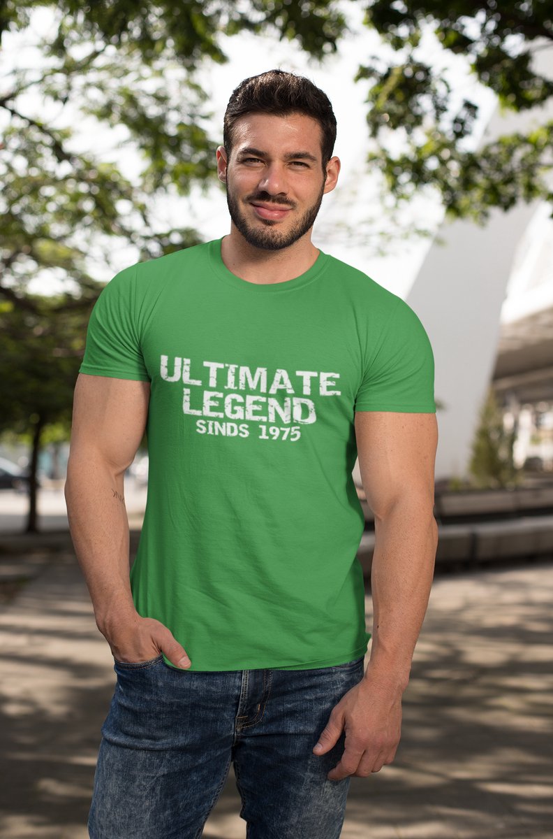 1975 Jaar Groen T-shirt heren - Maat XXL - Ultimate Legend - Verjaardag Cadeau Mannen - Limited Edition