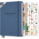 Systemyze Bullet Journal – Notitieboek A5 – Journal Notebook – Hardcover Vegan Leer – Marineblauw