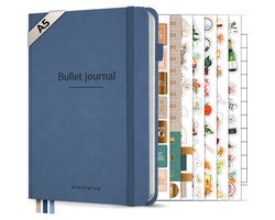 Systemyze Bullet Journal – Notitieboek A5 – Journal Notebook – Hardcover Vegan Leer – Marineblauw