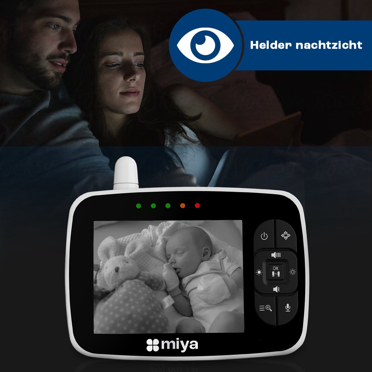 Miya M35 Babyfoon - Babyfoon met camera - Op afstand bestuurbaar - Video & Audio - Baby monitor – foto 5