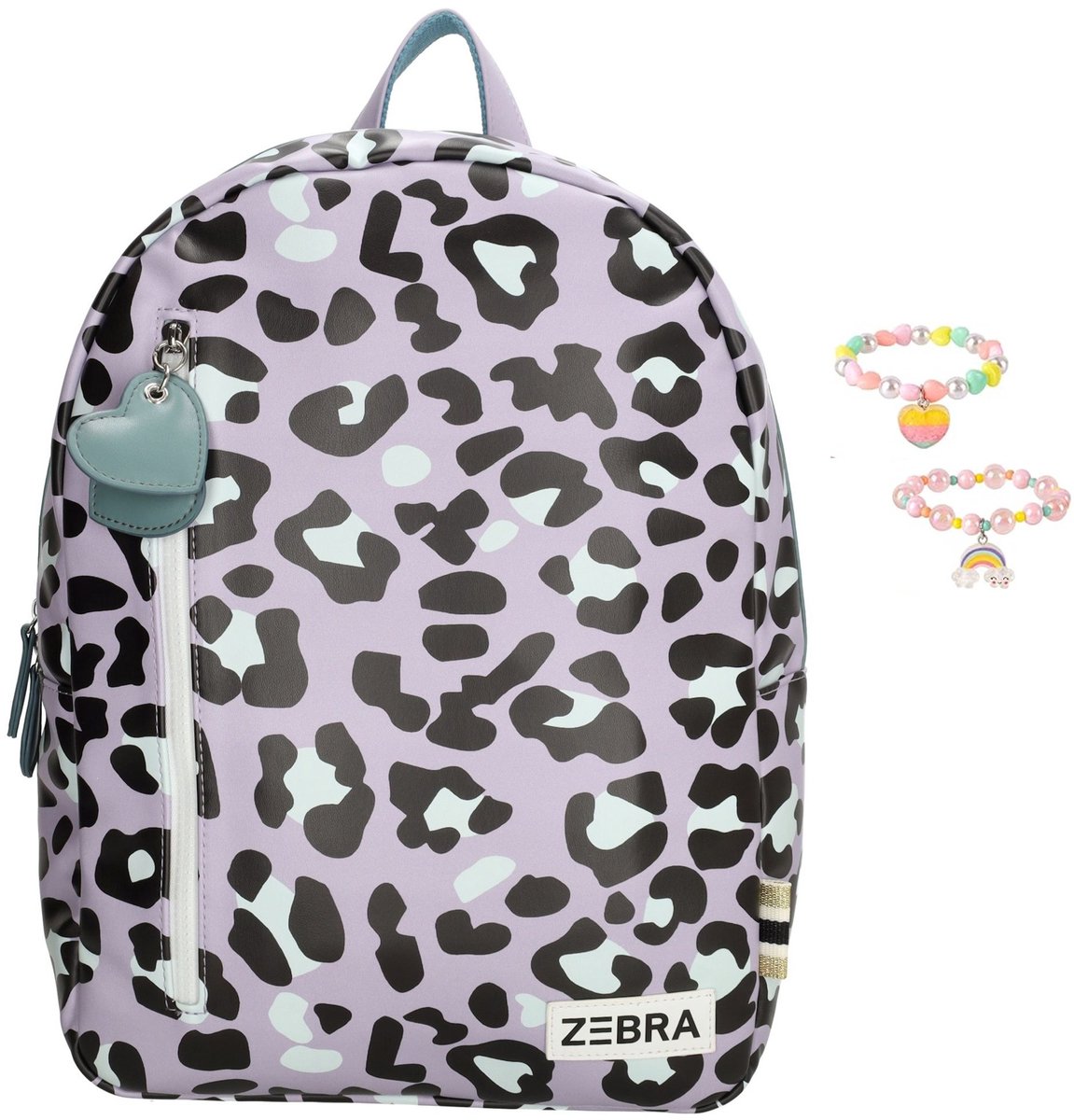 Zebra Rugzak Panter Purple, luipaard print - kinderrugtas, rugtas, kinderrugzak, schooltas + armbandje
