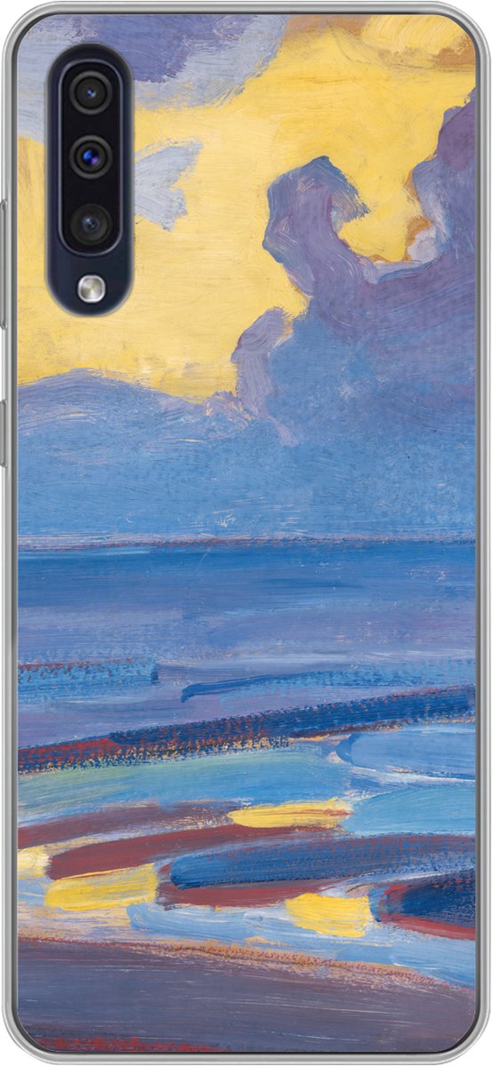 Telefoonhoesje Geschikt voor Samsung Galaxy A30s hoesje - Aan de zee - Piet Mondriaan - Siliconen Telefoonhoesje Telefoonhoesje