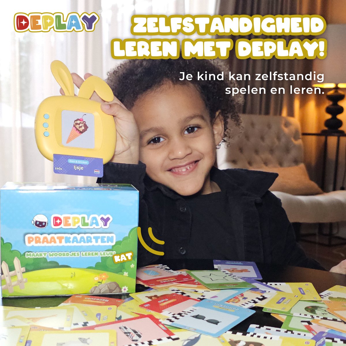 DEPLAY Praatkaarten - Het Spel om Nederlandse en Engelse Woordjes te Leren - Flashcards - Montessori Speelgoed - Educatief Speelgoed — afbeelding 7