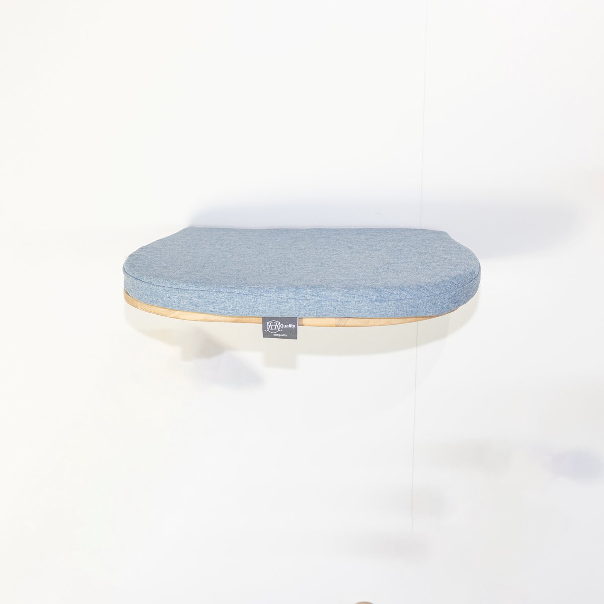 RHRQuality Wandmeubel Klimmuur Kat – Luxe Kattenbed 50 cm – Draagkracht tot 20KG – Voor Grote Katten – Met Verwijderbaar Kussen – Denim