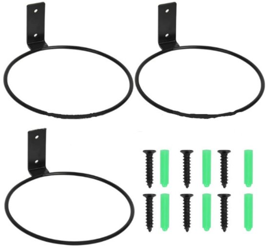 Foto: 3 stuks plantenhangers 10 cm zwart ijzer met schroeven bloempot beugel bloempothouder muur bloempot wandmontage beugel ring metalen plant hanger plant houder ring voor tuin balkon buiten
