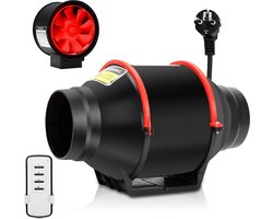 Buisventilator - Inline ventilator Afzuigventilator - Luchtcirculatie Verbeteren - Variabele Snelheidscontrole - 100 mm - Wit