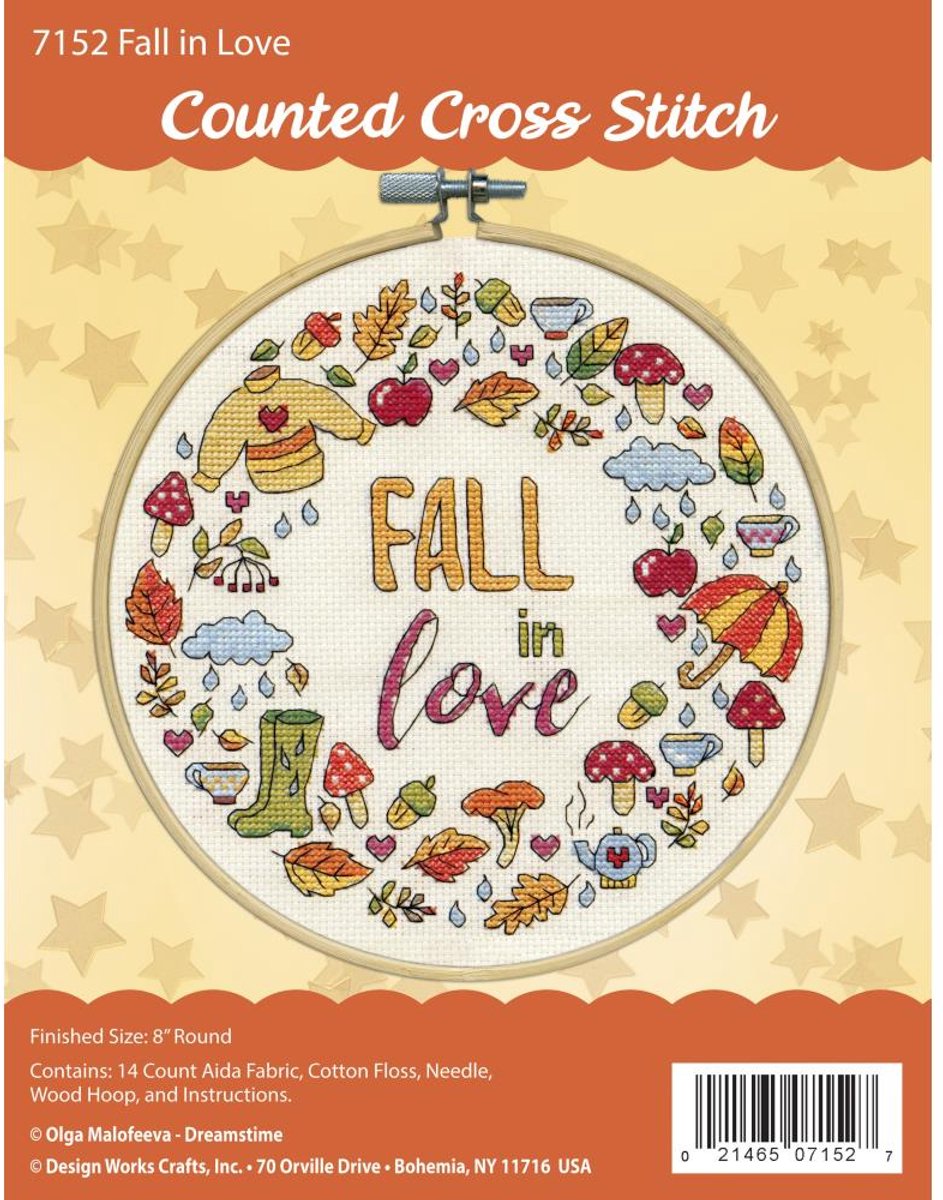 Design Works - Borduurset Fall In Love inclusief borduurring - 7152
