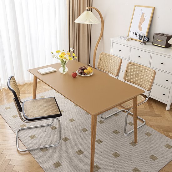 Miaogoo Waterdicht rechthoekig tafelkleed met flanellen achterkant, elastische rand, afveegbare oliebestendige PU-lederen tafelbeschermer voor keuken, eetkamer, feest, picknick (120 x 80 cm