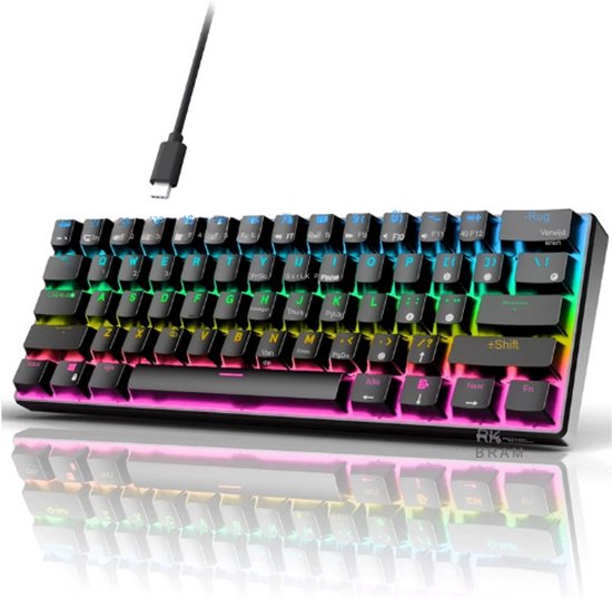 ZIYOU LANG T60 Combo Clavier et Souris de Jeu Filaire avec Câble USB C