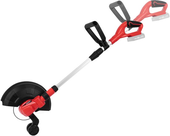 FERM - AX-POWER - GTM1004 - Grastrimmer - voor - 20V - accu - Zonder accu en lader - Telescopische steel - Steunwiel - Verdraaibare kop - Kantelbare steel - Plant beschermbeugel - Instelbare handgreep - Veiligheidsschakelaar - Snoerloze grasstrimmer