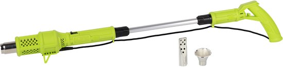 Kinzo Elektrische Onkruidbrander - Onkruidverwijderaar 200W - tot 650°C - Multifunctioneel - Milieuvriendelijk - Incl. Opzetstukken - Groen/Grijs