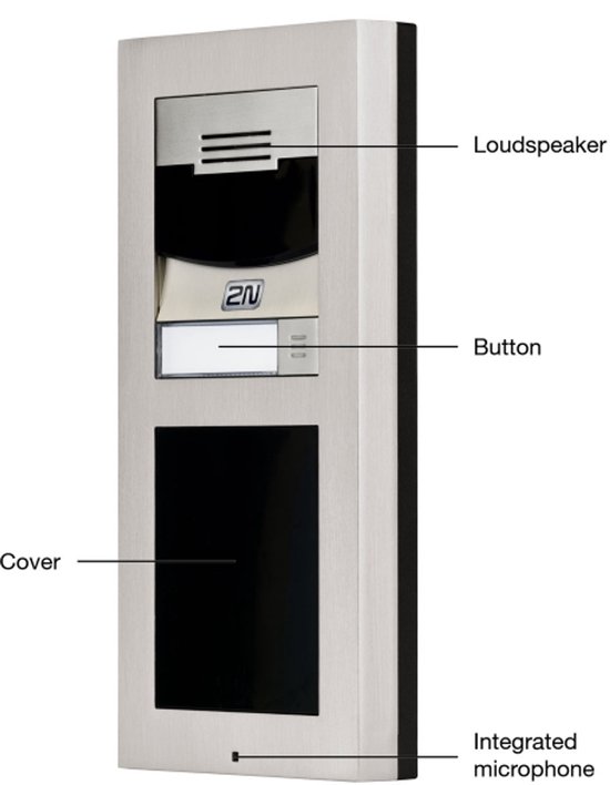 DEURINTERCOM - 1 druktoets / button - camera - met infopanel en lichtnetadapter - deuropener-relais - opbouw - VoIP/IP/SIP - 2N Helios IP Verso - uitbreidbaar - video parlofoon — afbeelding 3