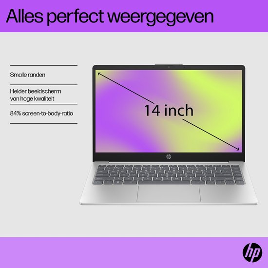 HP 14-em0959nd AMD Ryzen™ 5 7520U Laptop 35,6 cm (14") Full HD 8 GB LPDDR5-SDRAM 512 GB SSD Wi-Fi 6 (802.11ax) Windows 11 Home Zwart - HP - Hoofdafbeelding
