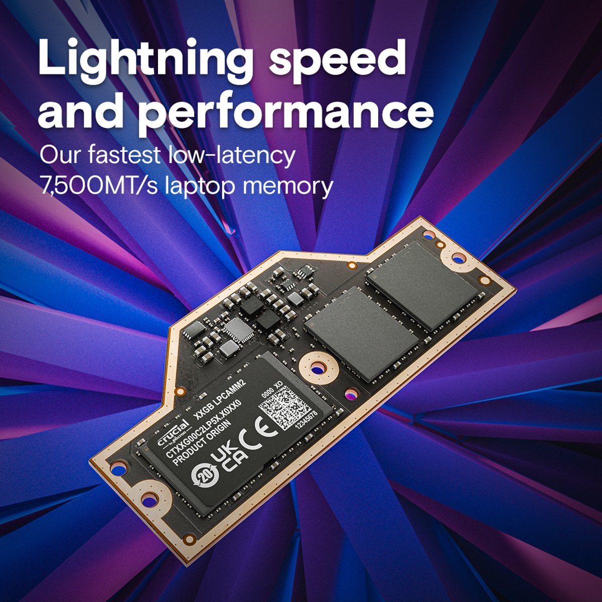 Crucial Ct64G75C2Lp5X Geheugenmodule 64 Gb 1 X 64 Gb Lpddr5X 7500 Mt/S