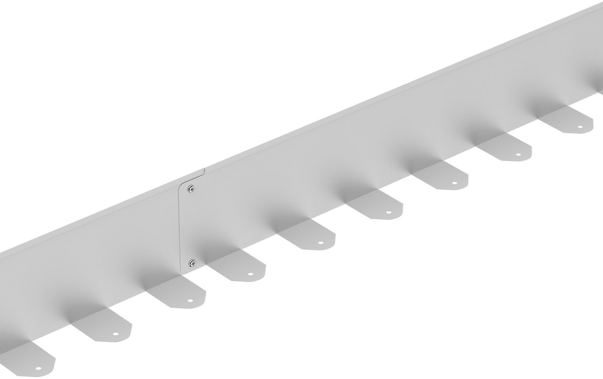 Aufun Flexibele gazonrand – Gegalvaniseerd staal – 5 m – Maairand – Metalen strip met 25 grondankers – Hoogte 100 mm – Gazonrand, bloemperkrand, landschapsrand, terrasplankenrand – Zilver