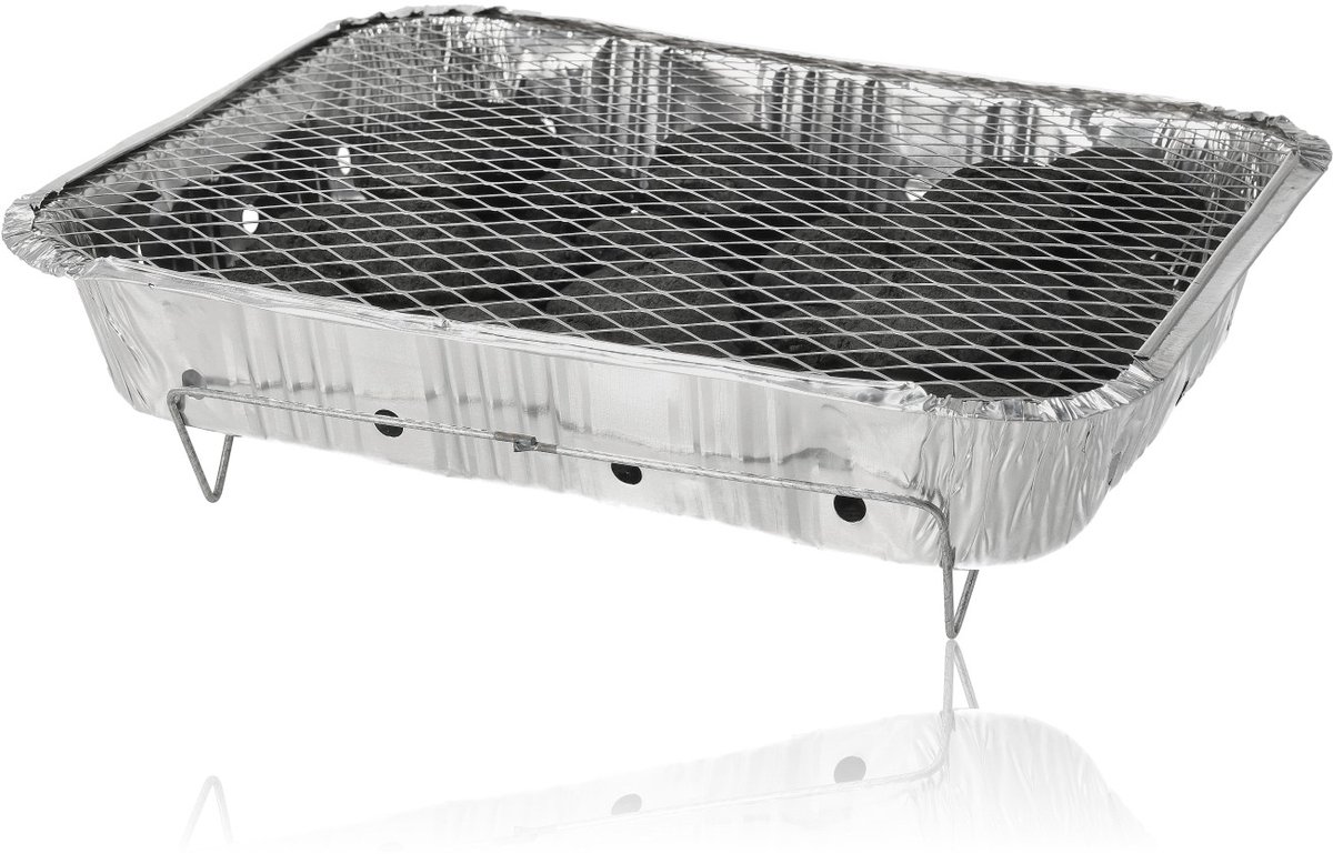 Wegwerp Barbecue met Houtskool – 3 Stuks – Instant BBQ voor Camping, Balkon of Picknick – Inclusief Rooster – Barbecue Accessoires – BBQ Kopen – foto 2
