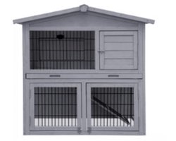 Topmast Konijnenhok hout 101 X 55 X 100 CM grey washed