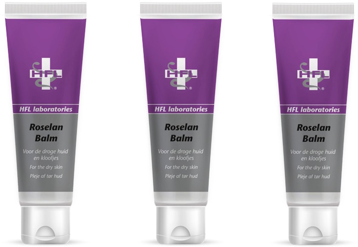 HFL - roselan balm - voetverzorging - verzorging droge huid en eelt - voordeelverpakking - 3x60 ml