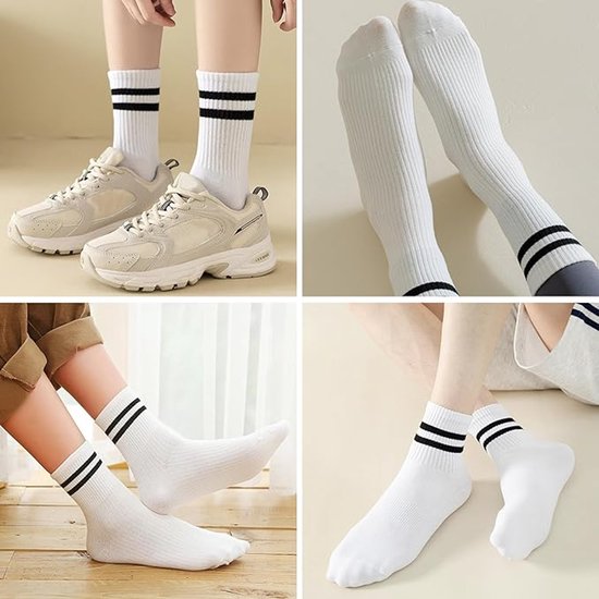Sokken - 5 Paar - Antislip Katoenen Sokken - Yoga Sokken - Vloersokken - Puur Katoenen Sokken - Antislipkousen - Yogaoefeningsokken - One Size Fits All - Aanpassen Aan Verschillende Gelegenheden - Wit van Merkloos — afbeelding 3