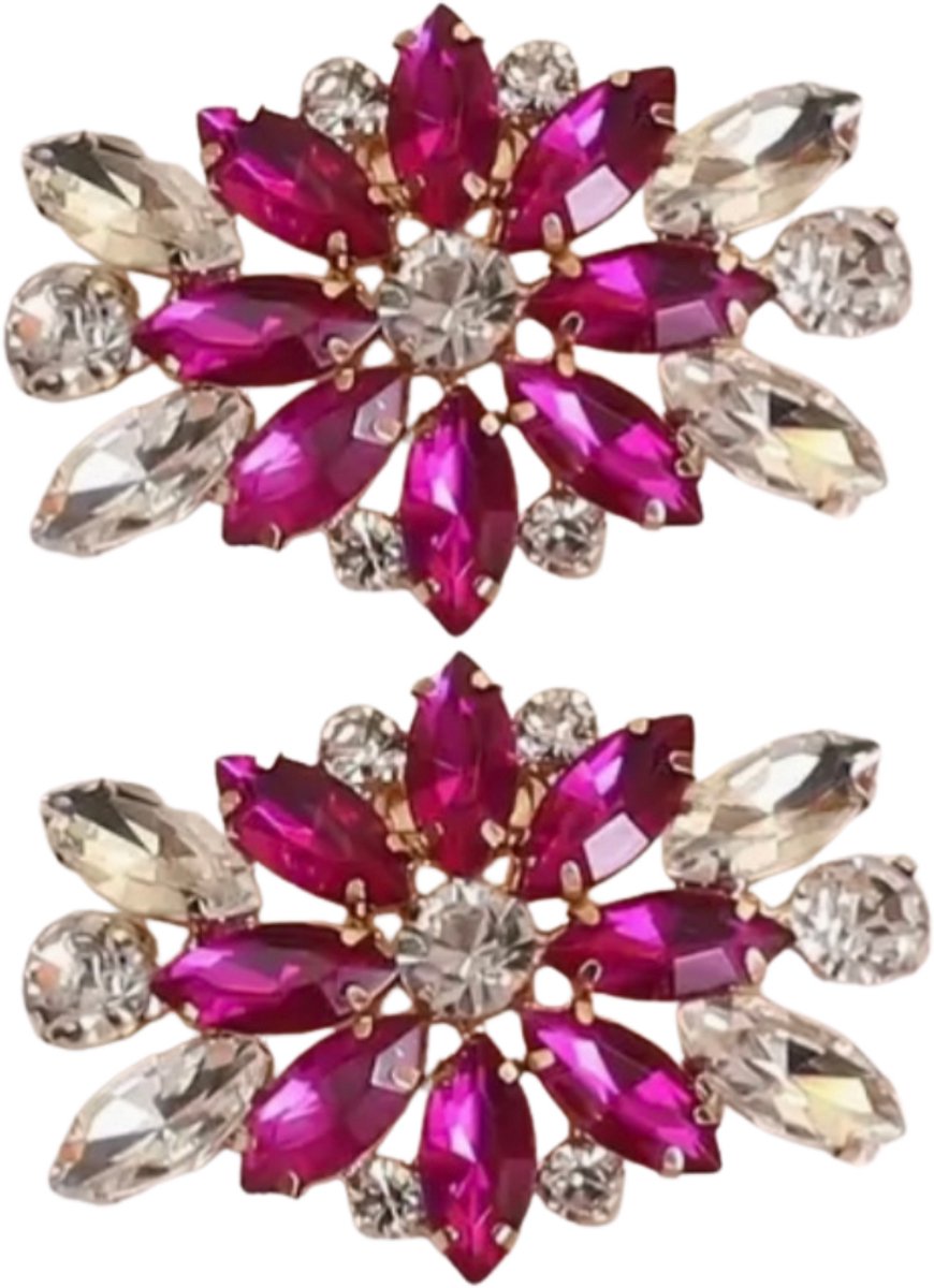 Schoenclips- Roze- Wit- Schoenversieren- Charme Bijoux