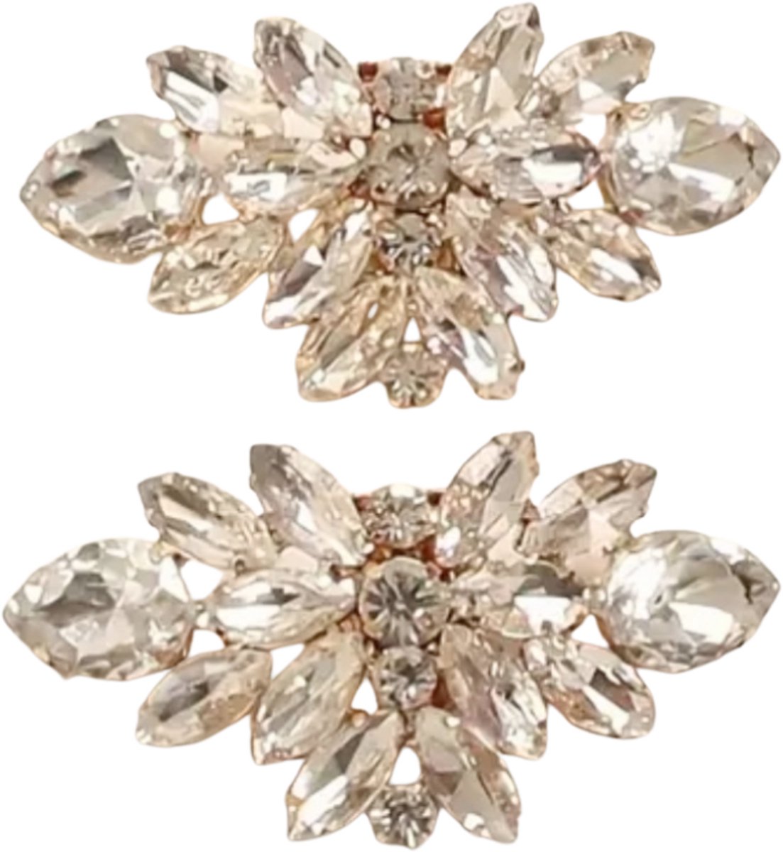 Schoenclips- goudkleurig- Wit- Schoen versieren- Charme Bijoux