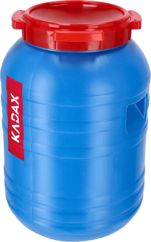 KADAX Plastic vat 30 l, grote watercontainer met deksel, multifunctionele trommel met brede opening voor augurkengisting en voedselopslag (blauw)