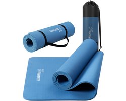 Hanamura Active Yoga Mat - TPE - 8 mm - Incl. tas & strap - Blauw