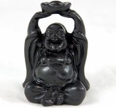 Beeld Lachende Boeddha met Parel Polystone (7 cm)