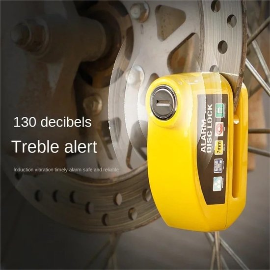 Schijfremslot Alarm - Remschijfslot met alarm - met Reminderkabel - 7 mm - Motorslot - Scooterslot van Velder — afbeelding 4
