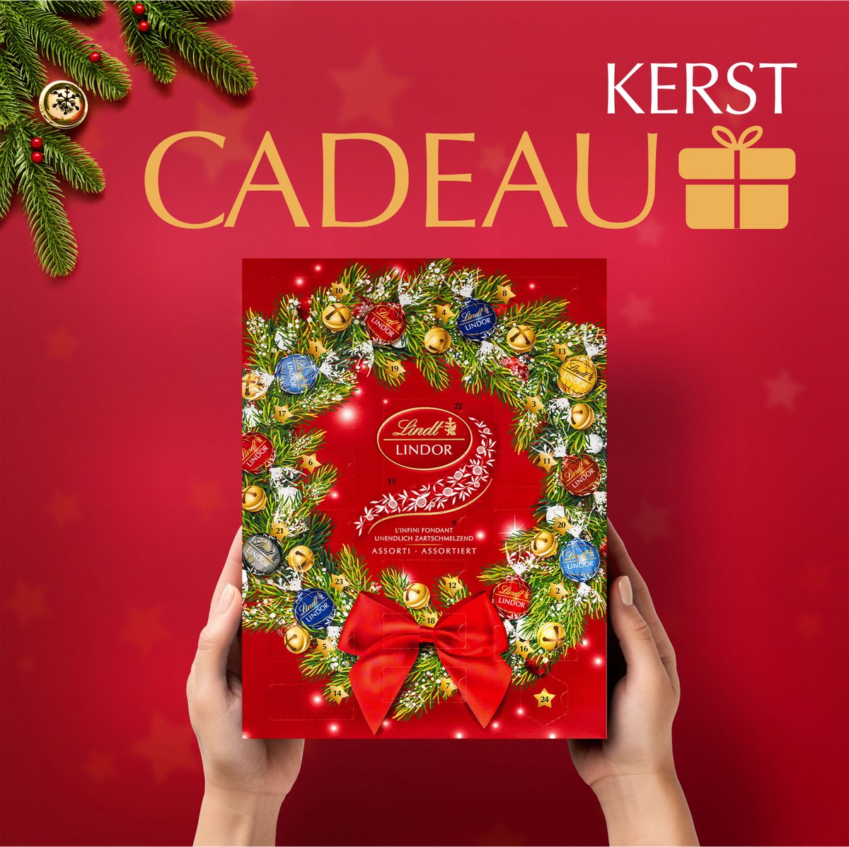 Lindt LINDOR Chocolade Adventskalender 2026 - Bonbons gemengd 299gr - 24 premium chocolade bonbons - Aftellen tot Kerst - Kerstcadeau - Chocolade cadeau voor mannen en vrouwen – foto 5