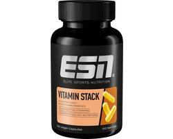 ESN Vitamin Stack, Multivitamine Capsules, 120 Vegan Capsules - 4 Maanden Voorraad - Hooggedoseerd - 13 Waardevolle Vitamines in Één Capsule, Slechts 1 Capsule per Dag