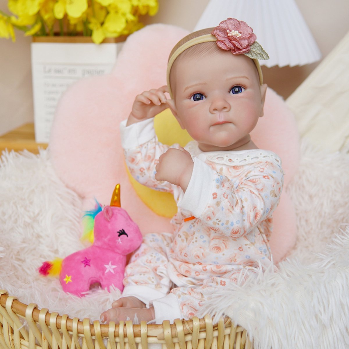 Lovibella® Rosa Reborn Baby Pop Meisje - Levensechte Babypoppen - Dementie poppen - 45 cm - Complete Accessoires Set - Realistische Poppen - Zoals Echt - Zacht Vinyl - Doll Speelgoed 3 Jaar — afbeelding 2