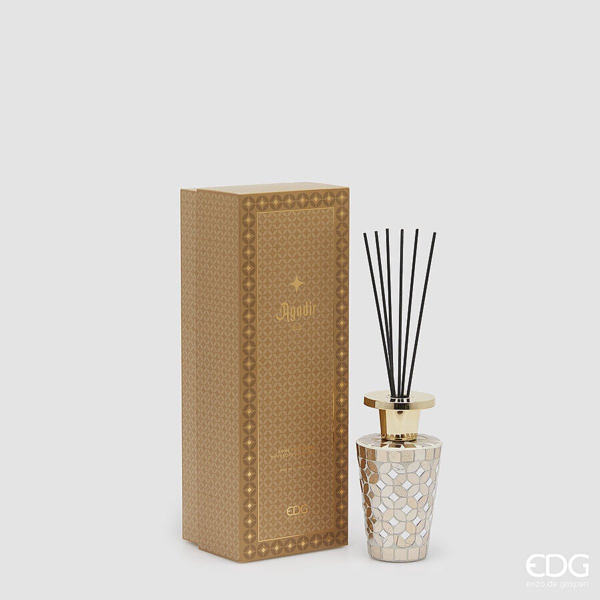 EDG Enzo De Gasperi Geurstokjes Agadir Luxefles 300ml Oud H17,5