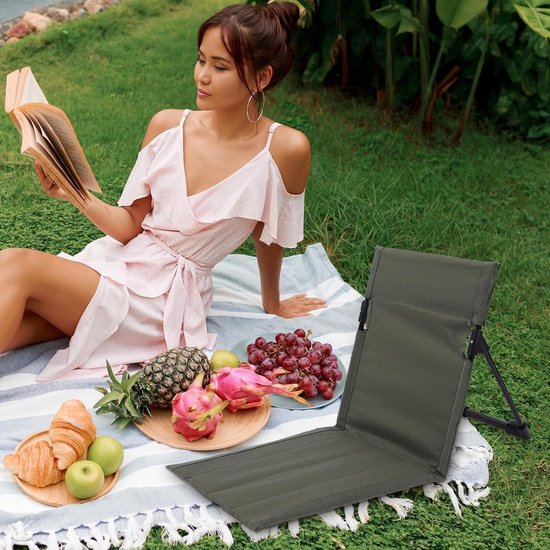 1 stuk - Vouwstoel - Opvouwbare strandstoel - Draagbare opvouwbare stoel - aluminium frame - met 600D Oxford-stof - voor ontspannen op reis, tuin, terras aan het zwembad - binnen- en buitenstoel - met draagtas - 68*39*40 cm - groen — afbeelding 2